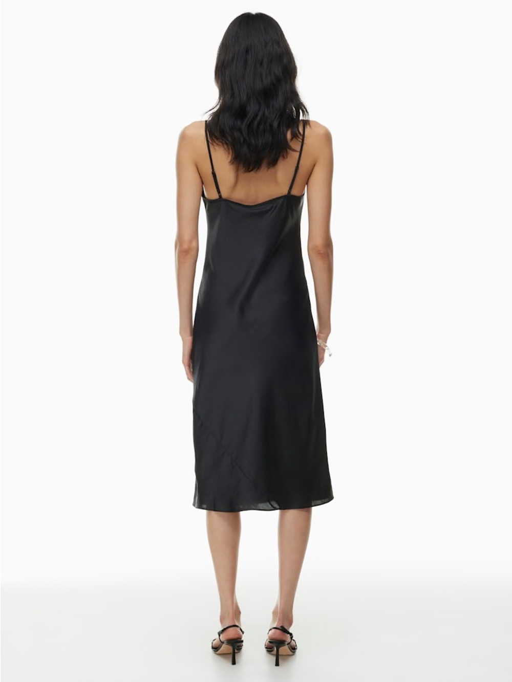 Aritzia Wilfred Only Slip Satin Midi Dress - Black - Picture 3 of 8